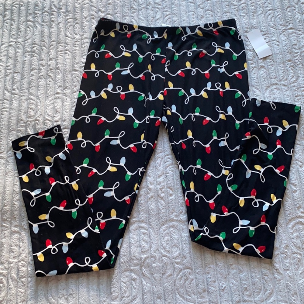 Pink Rose Girls Red Black Light Combo Leggings M